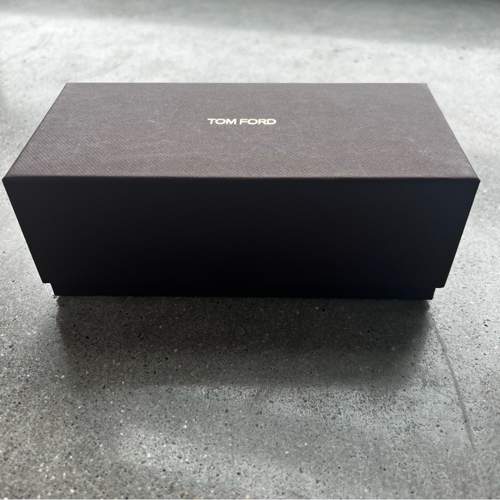 Tom Ford Brown Sunglasses Case with Gold Logo